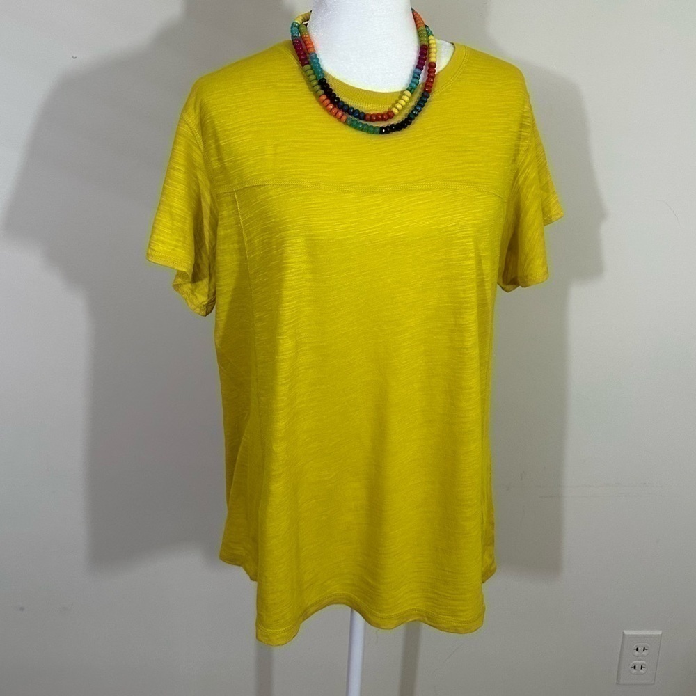 Banana Republic Sz Med Top, Shirt In Goldenrod Flared Sleeve. Accent Stitching